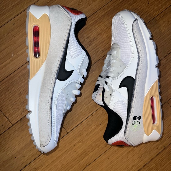 New Nike Air Max 90 SE "Swoosh Fiber" White Black Sesame DV3335-100 Men's 10 - Picture 7 of 10